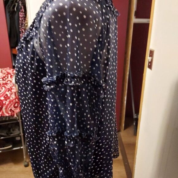 Bobeau S VGC 2 piece set Dark blue with polka dots like new - Picture 3 of 7